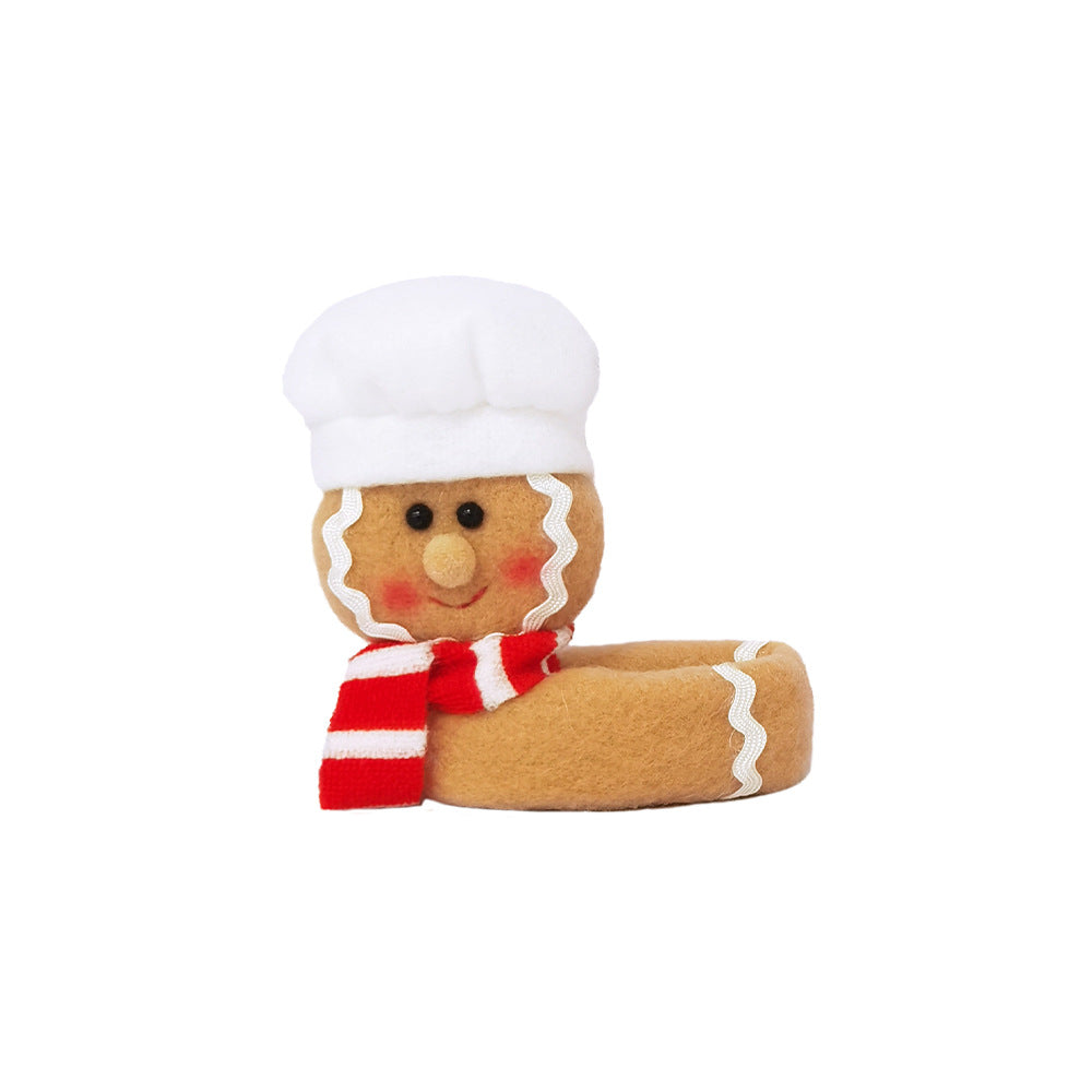Chuangke cross-border 2025 new Christmas wine glass holding flannel gingerbread man doll window decoration Christmas decoration