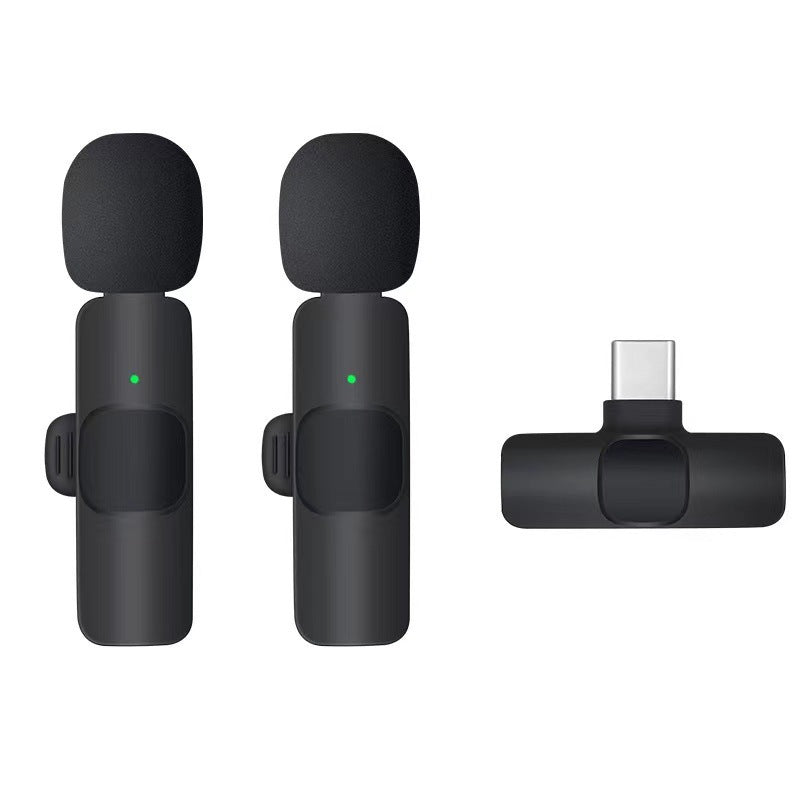 Cross-border wireless lavalier microphone K1 one-to-two live broadcast integrated intelligent noise reduction professional mini microphone
