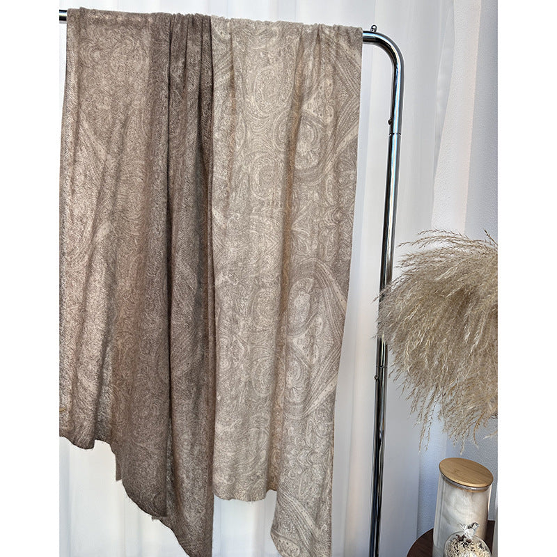 [Gift recommend] Pure cashmere shawl paisley jacquard scarf autumn and winter women's high-end 100% cashmere scarf