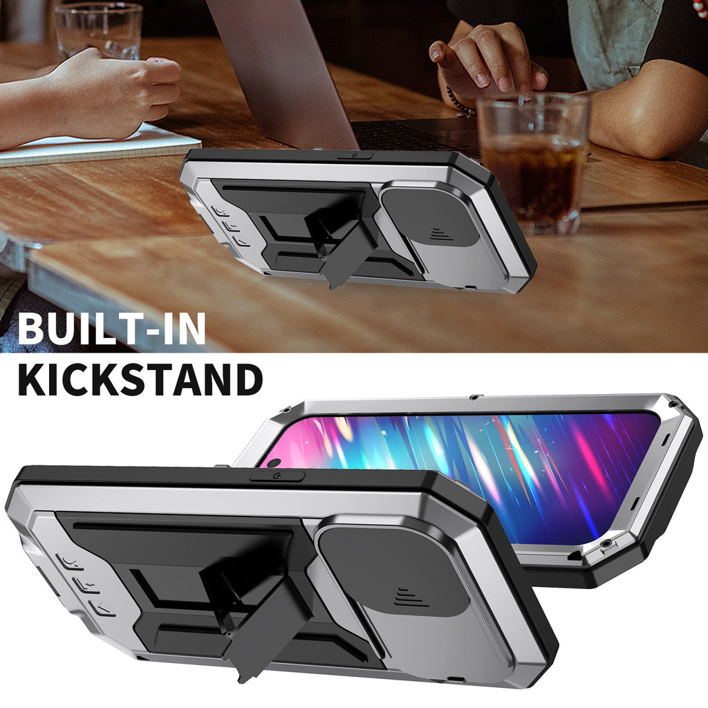 Applicable to cross-border case with three protection functions iPhone14promax phone case Apple 15 drop-resistant all-inclusive bracket 13 mobile phone case