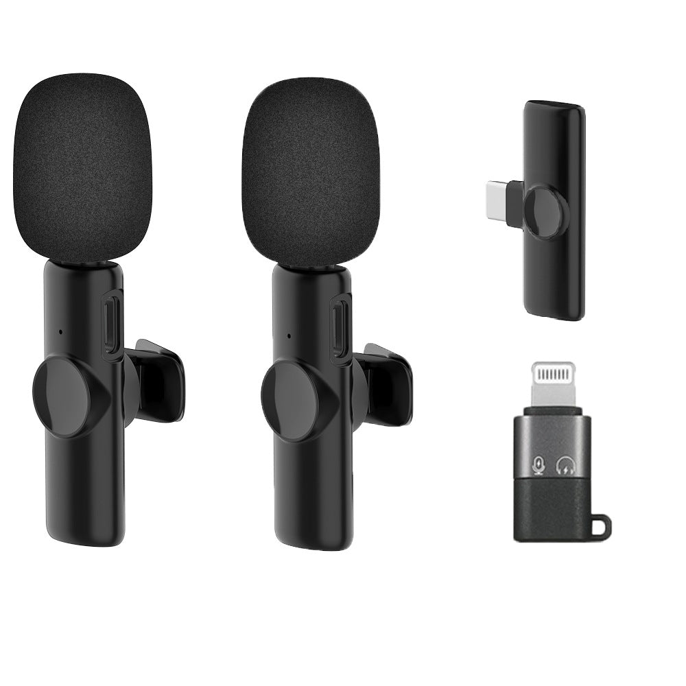SOURCE manufacturer wireless collar clip microphone K11 automatic noise reduction wireless microphone one for two live stream microphone
