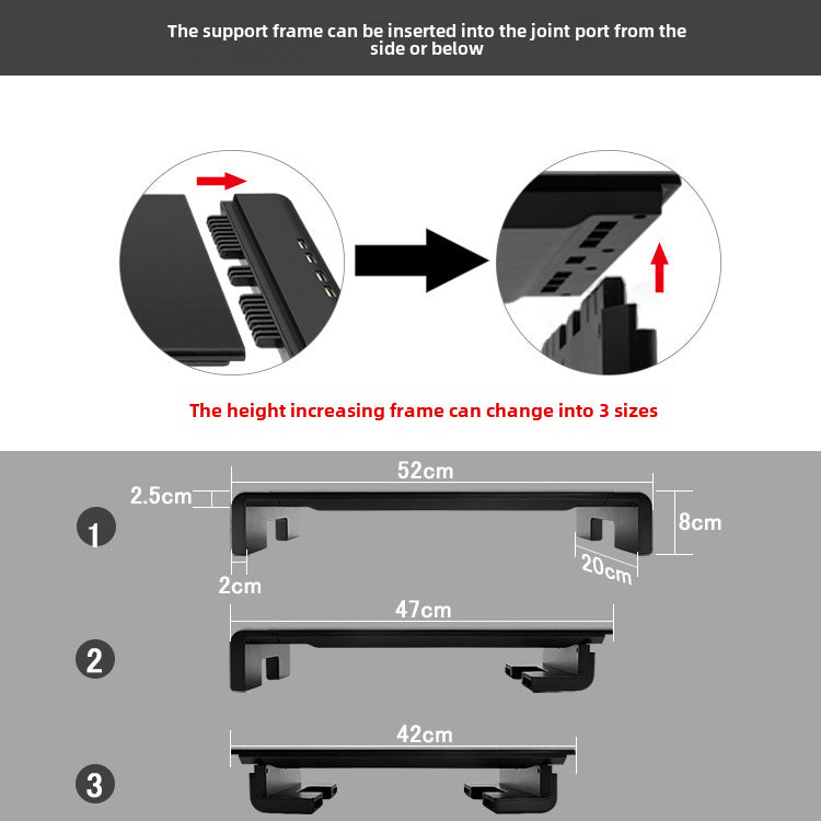 Laptop monitor elevated rack USB charging foldable desktop storage plastic rack elevated rack KM03
