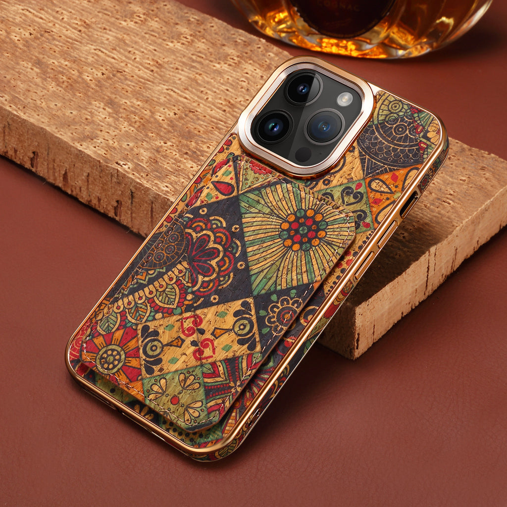 Denior foreign trade applicable iPhone15 phone case Apple 14promax drop-resistant bracket card phone case