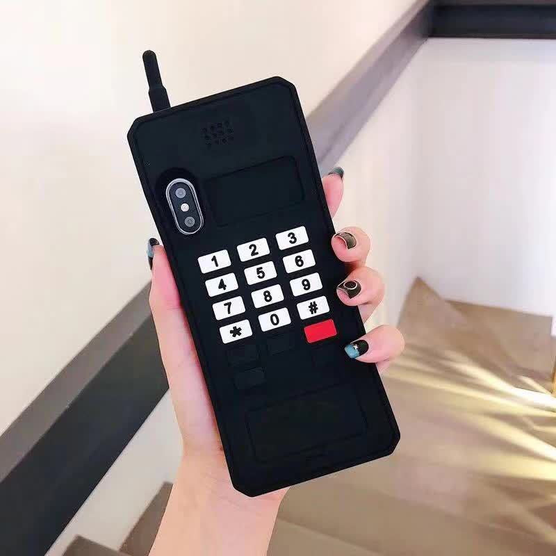 Creative retro cellular phone iphone17promax Apple 14 phone case applicable cartoon silicone three-dimensional 13 soft
