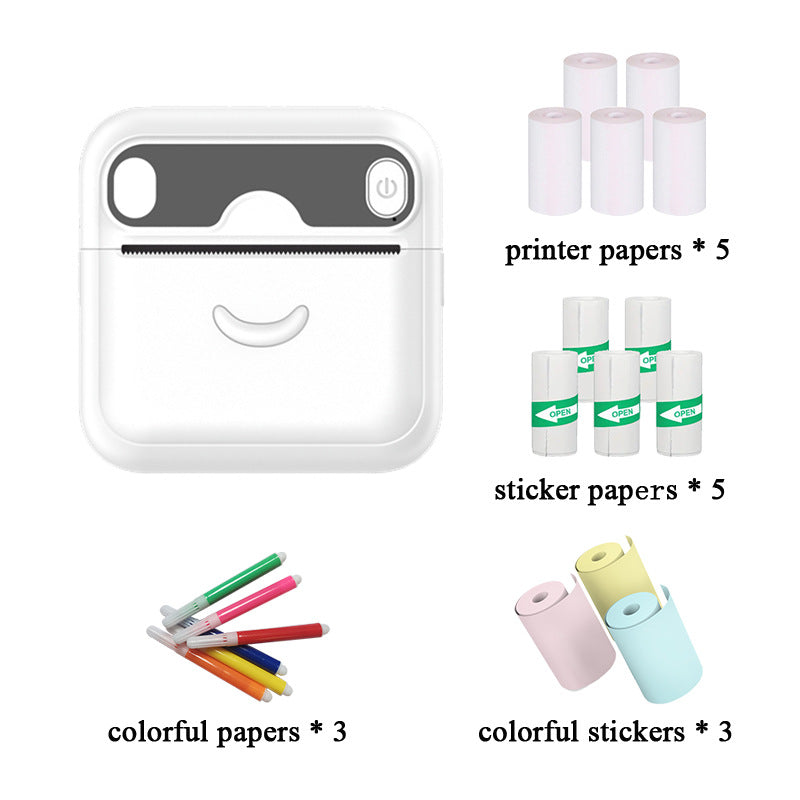 Cross-border mini wrong question thermal printer Bluetooth connection ink-free printing document note portable printer wholesale