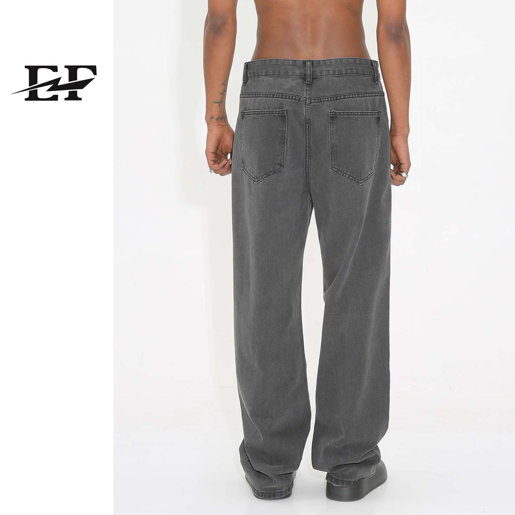EF JEANS Korean Straight Jeans Men's Retro Loose Pants