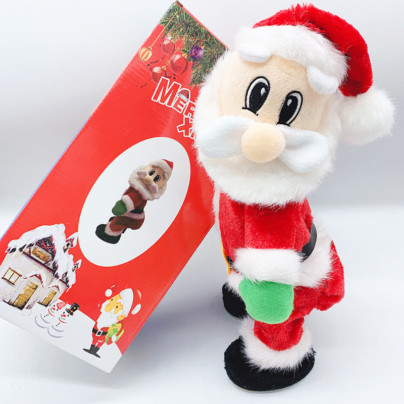 Christmas electric butt shaking Santa Claus toy plush electric Christmas cute toy hip shaking Santa Claus
