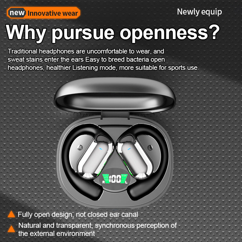 Cross-border wireless headset open Non in-ear ultra-long life battery noise-reduction Bluetooth headset universal ear-mounted Sports Headset