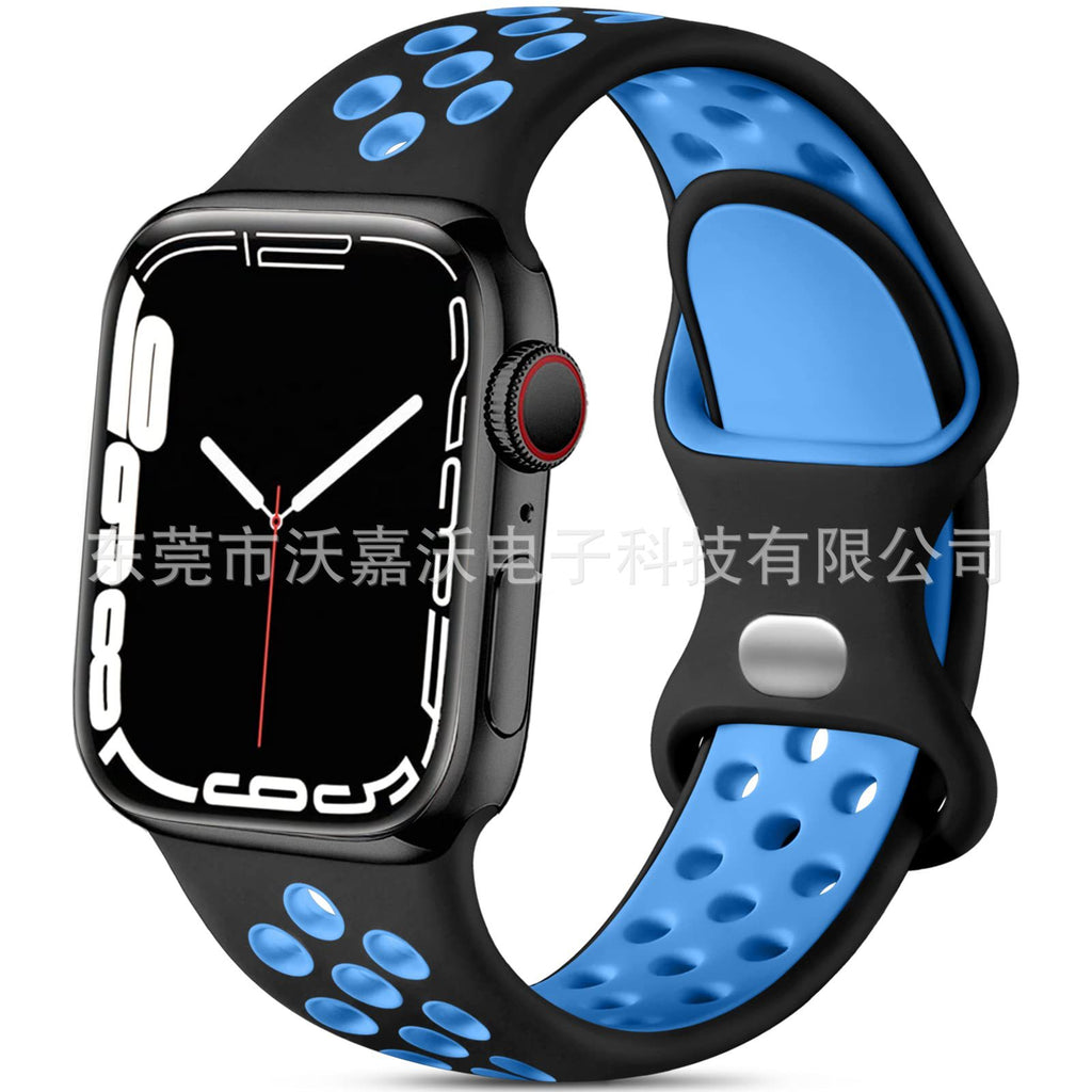 Applicable to Apple watch herringbone tail iwatch s10 generation two-color silicone sports Apple smart watch band
