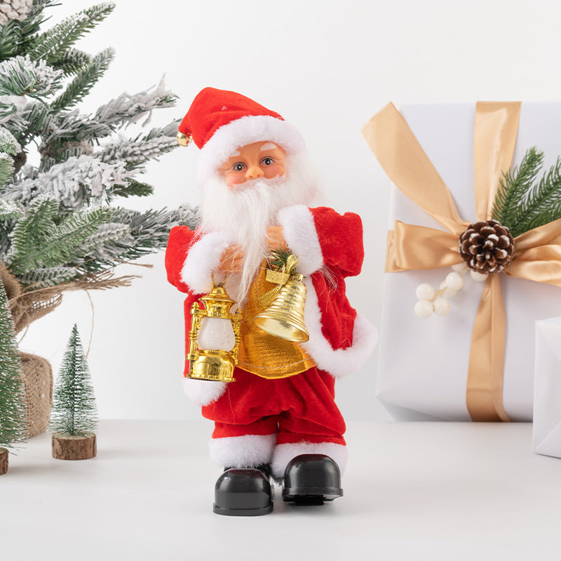 Cross-border Christmas creative gift electric Santa Claus black ladder climbing beads children's toy Christmas decoration