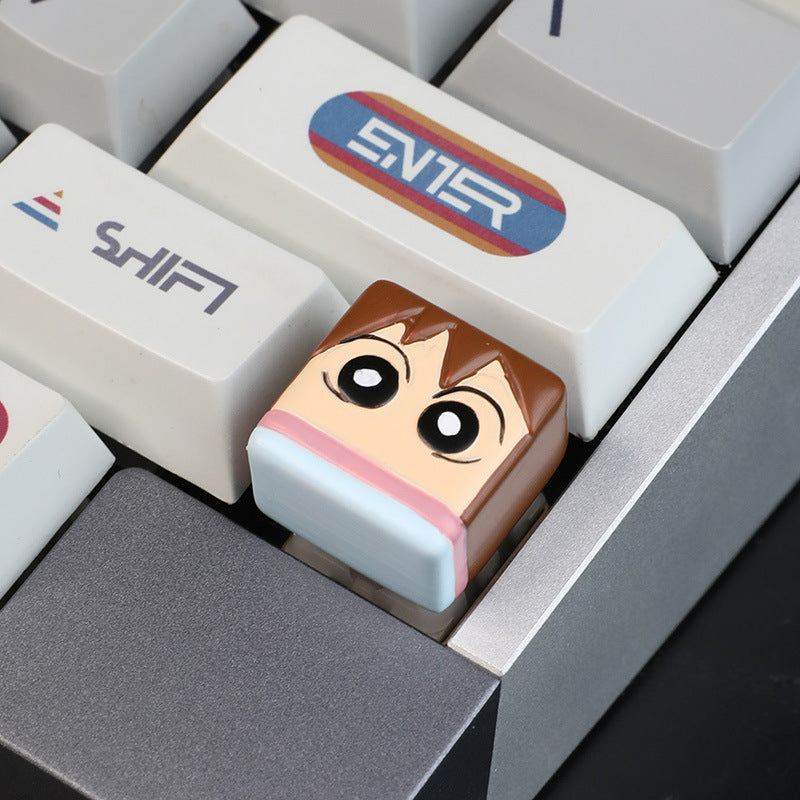 Yeyuan family crayon Xiaoxin unique keycap resin cross mechanical key cap cute single 3D Three-Dimensional Key cap