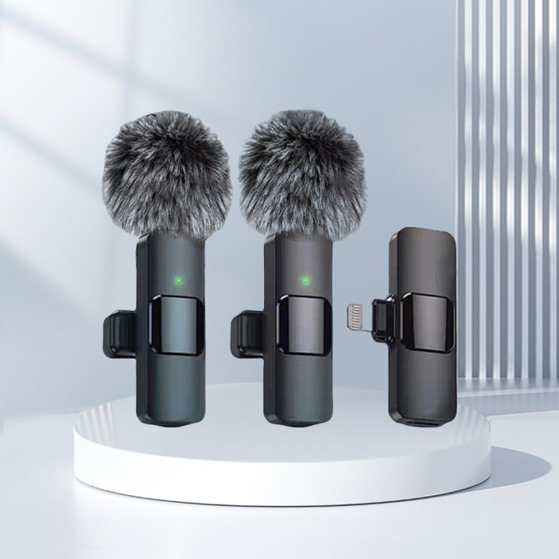 Cross-border wireless lavalier microphone K1 one-to-two live broadcast integrated intelligent noise reduction professional mini microphone