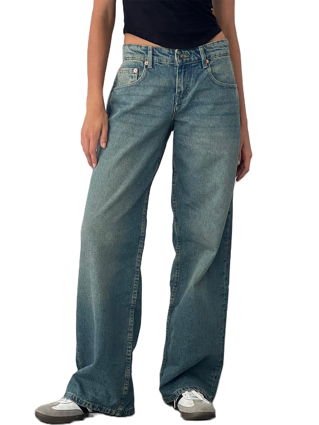 Exclusive for cross-border European and American ladies Denim Amazon AliExpress TEMU new women's straight jeans