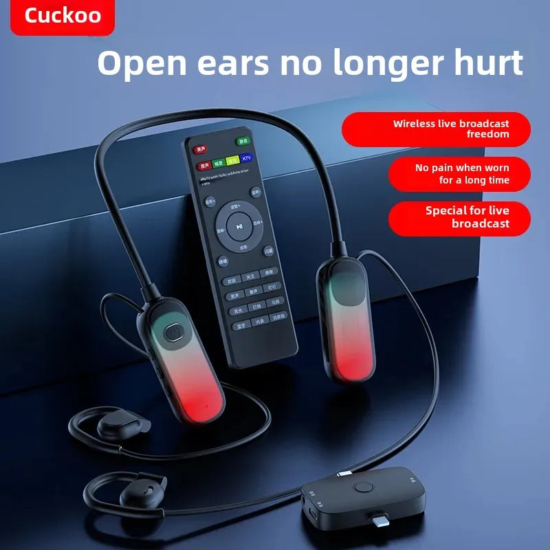 Cuckoo G10 sound card earphone integrated Internet celebrity wireless halter open outdoor professional singing microphone equipment