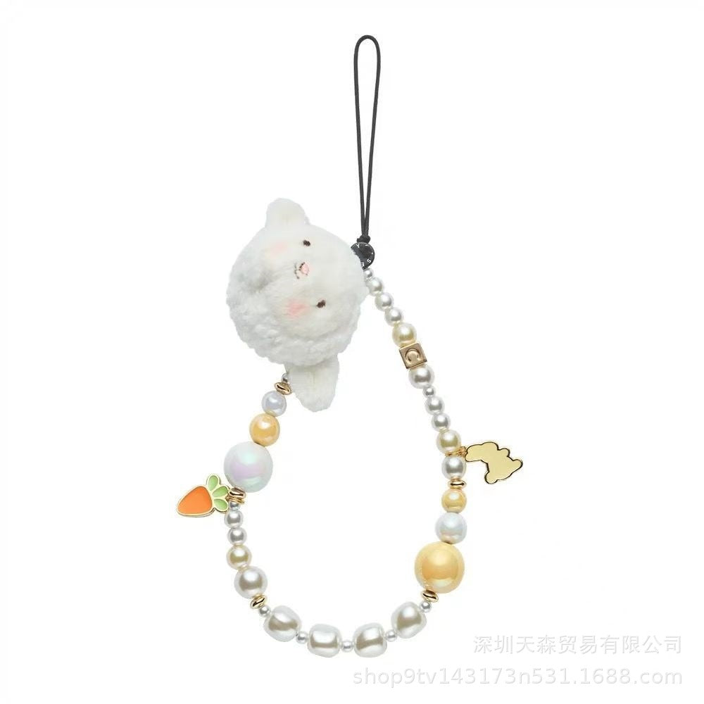 CASETi joint name High version phone chain Handmade stringed pearls phone case lanyard hanging chain wrist pendant for women