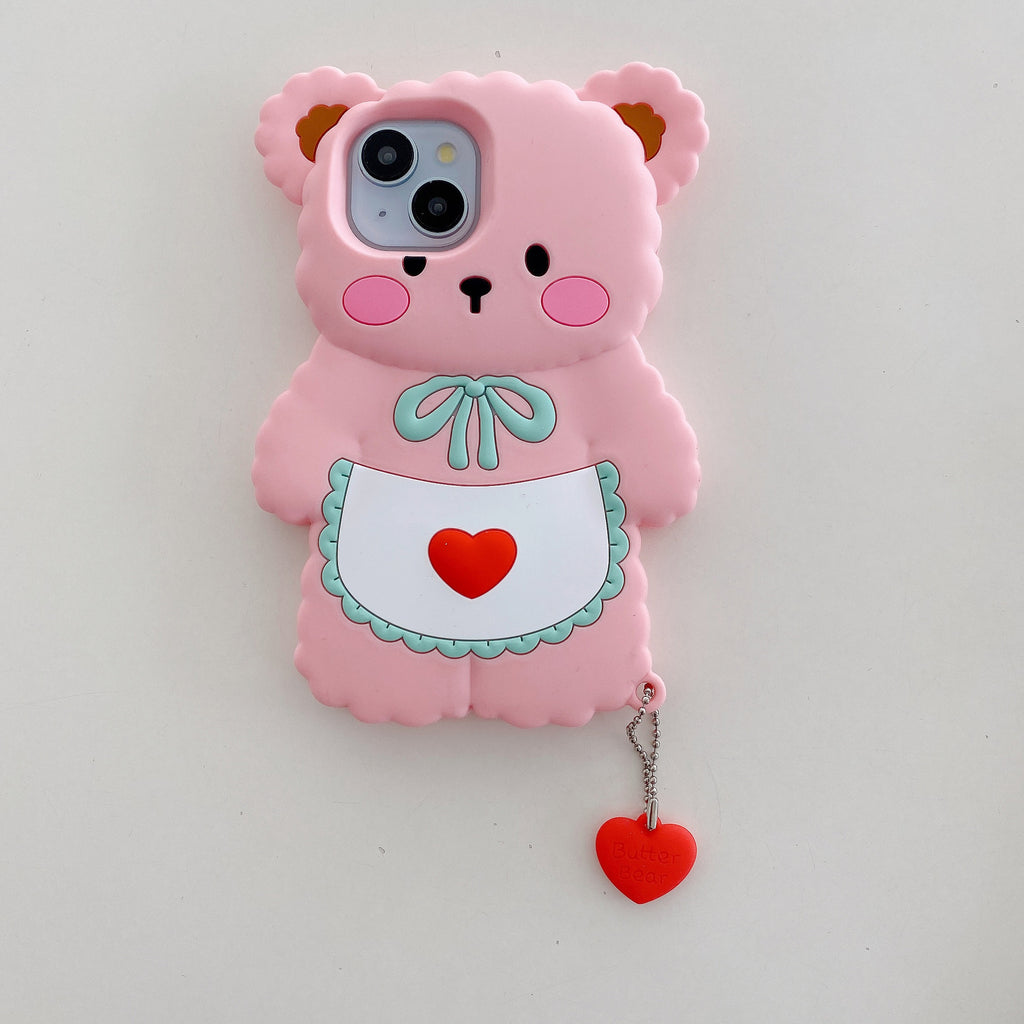 Suitable for Apple 16promax lying butter bear phone case iPhone15/14/13/12pro fun shell