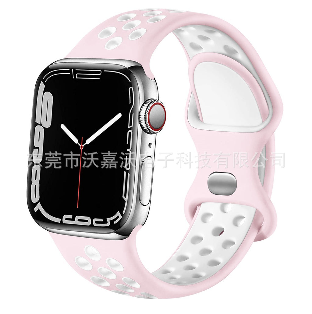 Applicable to Apple watch herringbone tail iwatch s10 generation two-color silicone sports Apple smart watch band