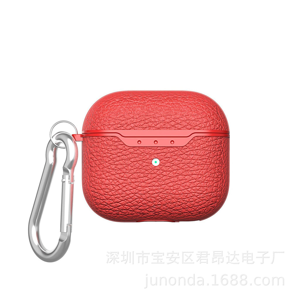 Applicable to AirPods 4 earphone sleeves 4 Generation Wireless Bluetooth litchi pattern headset protective cover simple phone case 3 generation