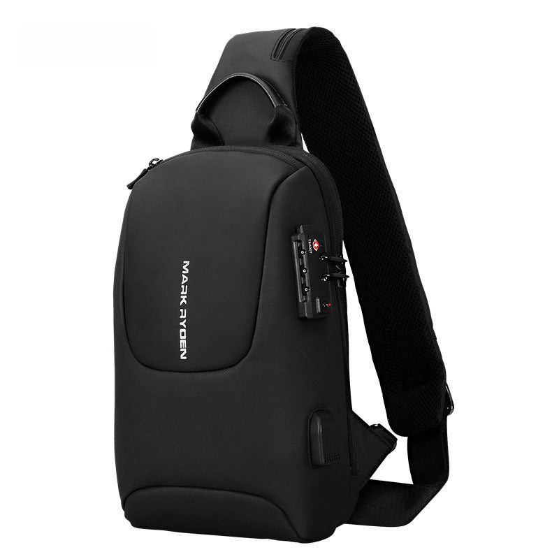 Marco Ledon TSA anti-theft shoulder bag usb rechargeable men's chest bag cross-border Oxford cloth business commute messenger bag