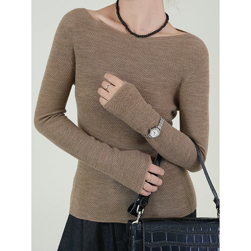 100% wool water ripple sweater soft gold worsted 48 pieces autumn and winter CLOTHES OF SKIN 3D seamless bottoming shirt