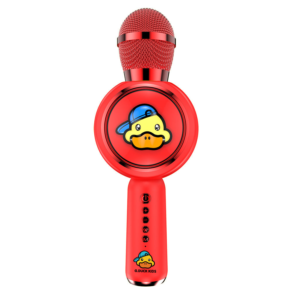 New small yellow duck microphone karaoke children's microphone toy phono integrated wireless Bluetooth singing smart speaker