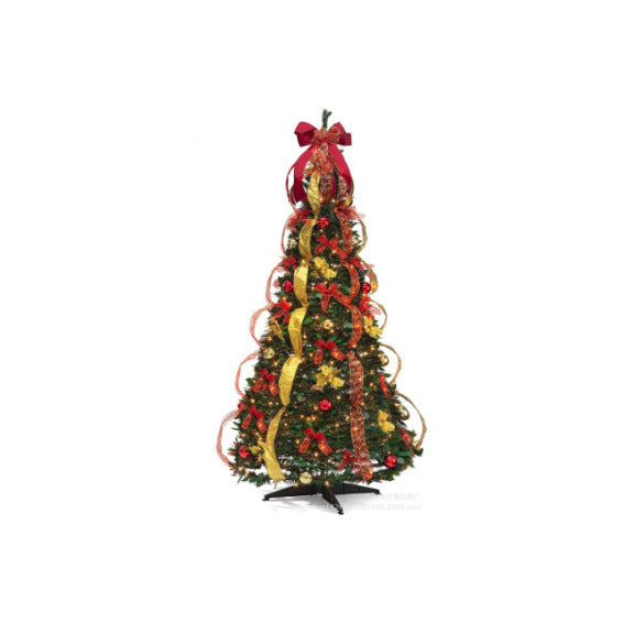 Beiqi 1.8 m Amazon hot telescopic tree with ornament 150LED light frame tree foldable Christmas Festival