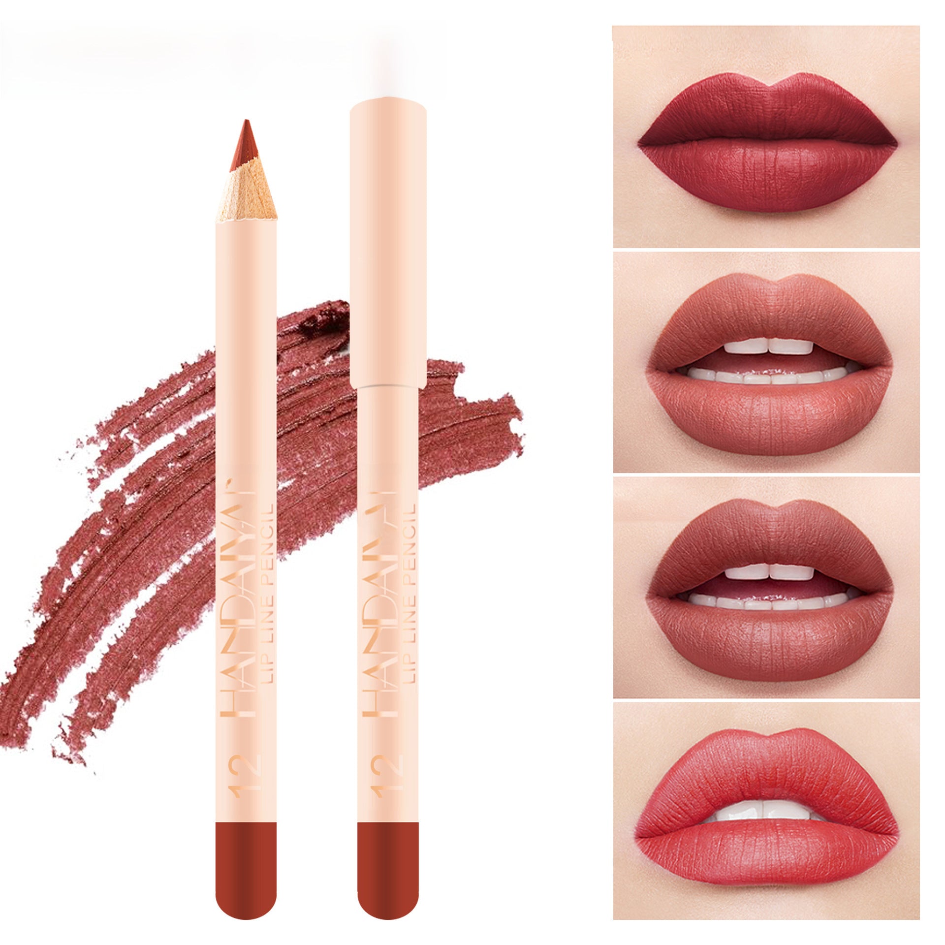 Cross-border 12 matte lip liner suit handaiyan velvet non-fading hook line lip pencil lipstick pen suit