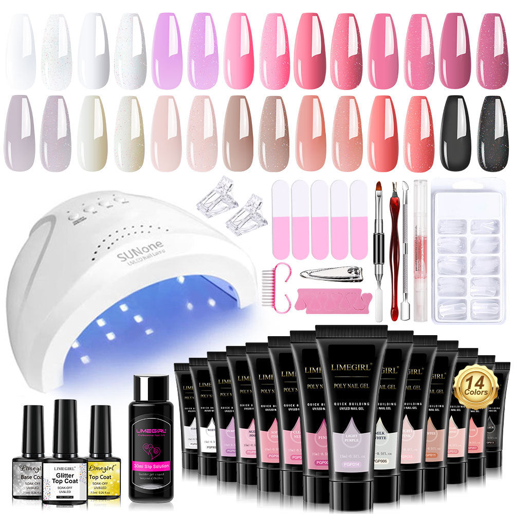 New cross-border 15ml nail art extended glue suit free paper cups fast Crystal extended glue glitter sealing layer suit