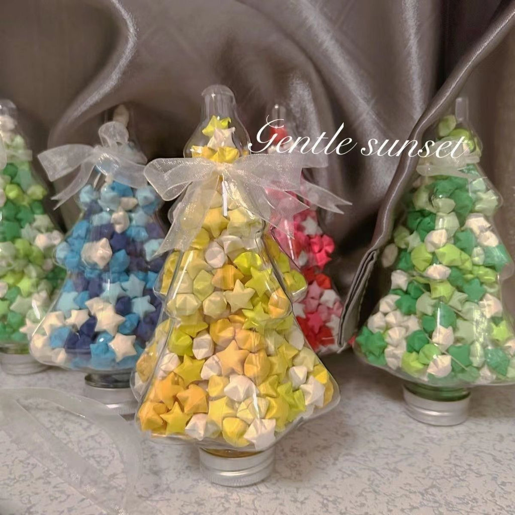 Xiaohongshu same style origami XINGX Christmas tree XINGX origami gradient color wishing star lucky pot Christmas gift