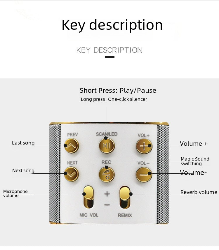 Cross-border direct supply WS858L wireless Bluetooth mobile phone karaoke capacitor microphone stereo microphone integrated live streaming equipment