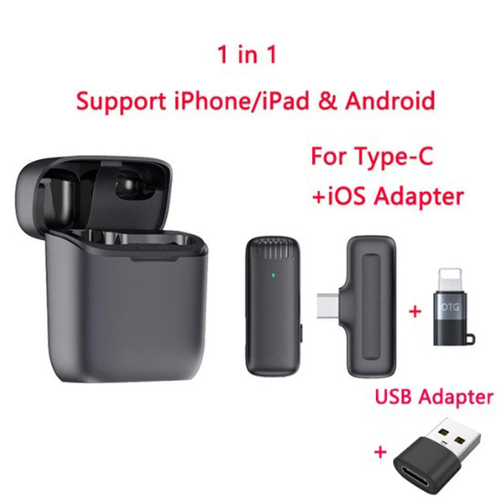 Wireless collar clip microphone J11/J13 one-to-two charging compartment outdoor mobile live streaming radio noise reduction microphone
