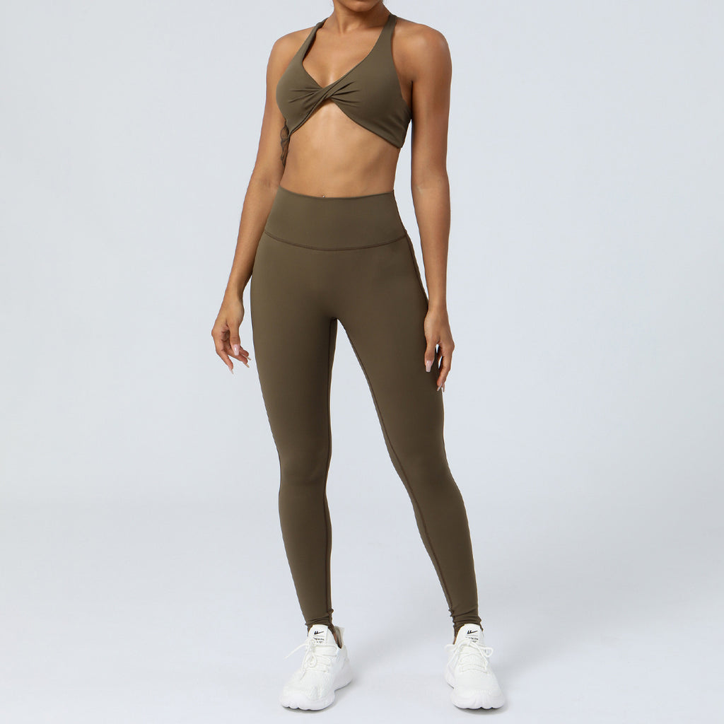 Cross-border European and American yoga clothes suit high waist hip lift running fitness clothes suit tight yoga exercise suit suit women