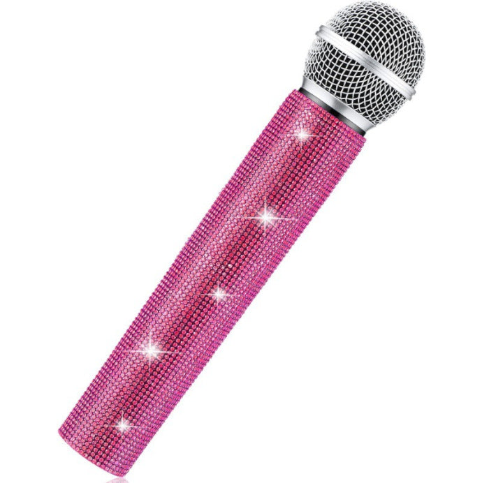 Universal wireless microphone diamond set stage performance singer host rhinestone protective cover bar microphone diamond set