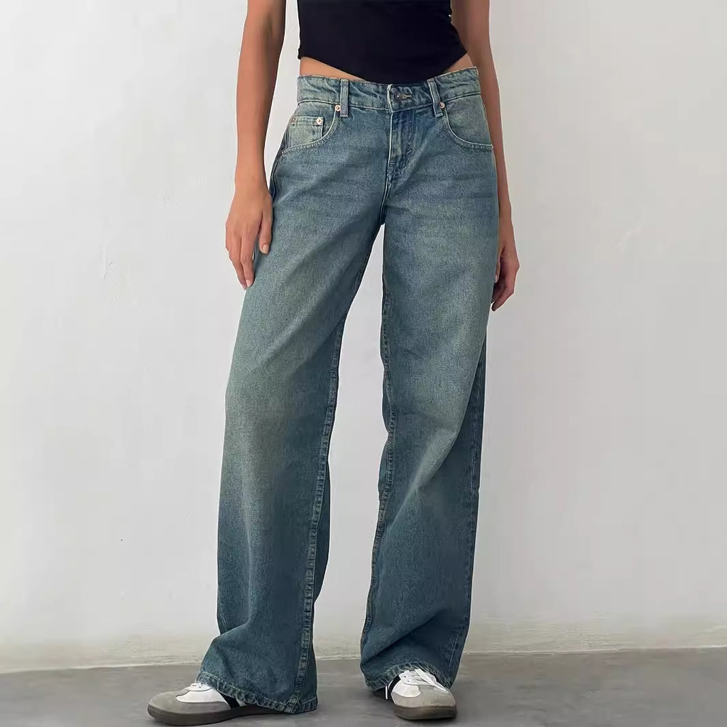Exclusive for cross-border European and American ladies Denim Amazon AliExpress TEMU new women's straight jeans