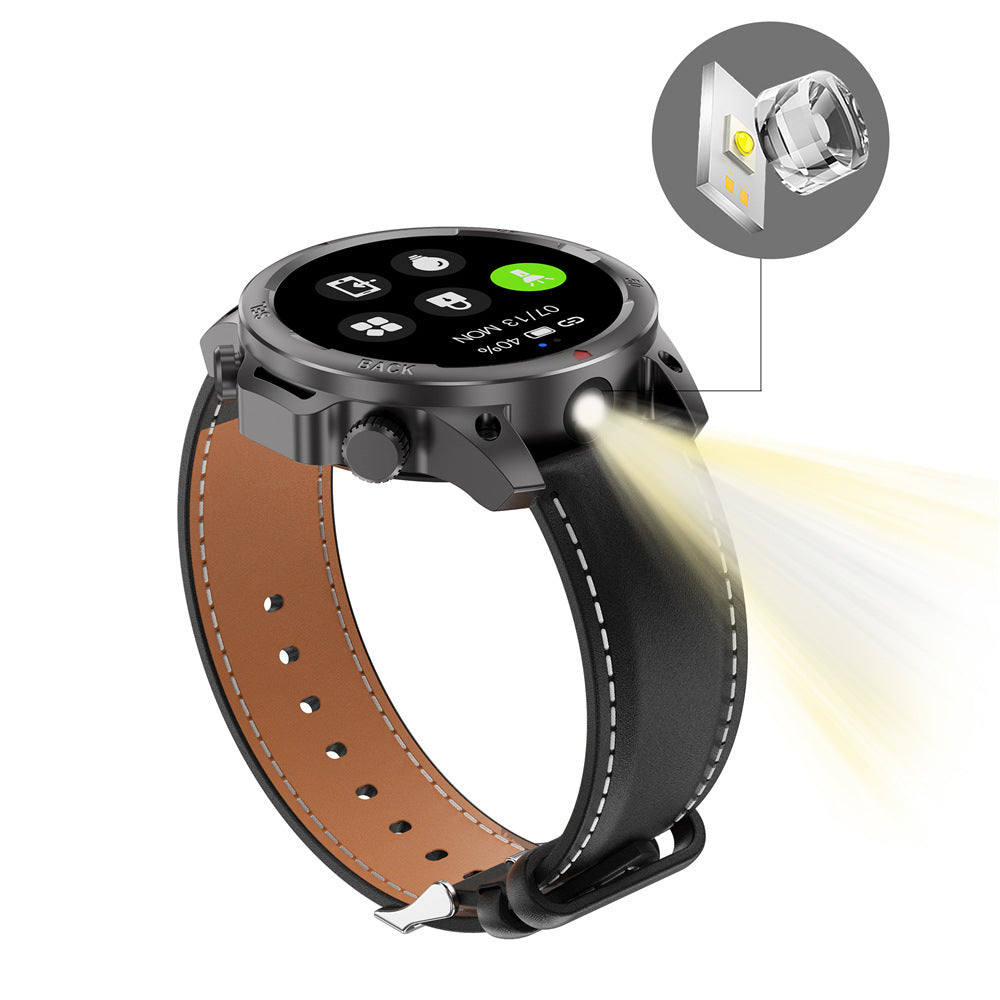 New DK68 smart watch round screen with flashlight Bluetooth calling offline payment heart rate blood oxygen sports compass