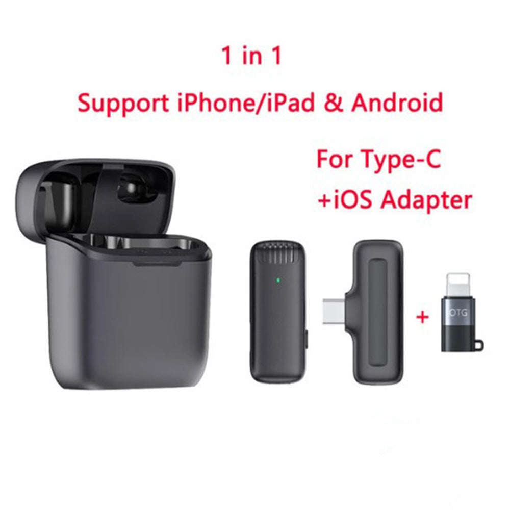 Wireless collar clip microphone J11/J13 one-to-two charging compartment outdoor mobile live streaming radio noise reduction microphone