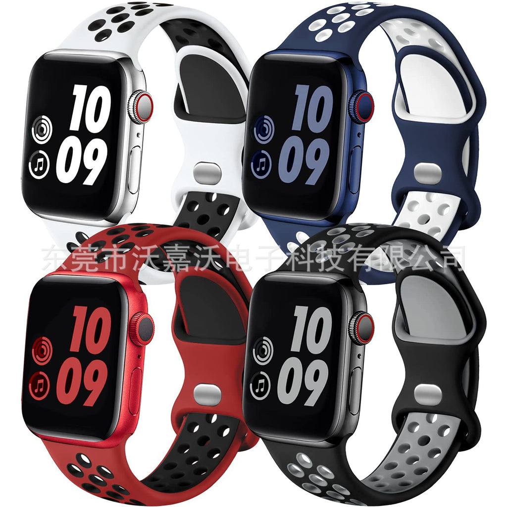 Applicable to Apple watch herringbone tail iwatch s10 generation two-color silicone sports Apple smart watch band
