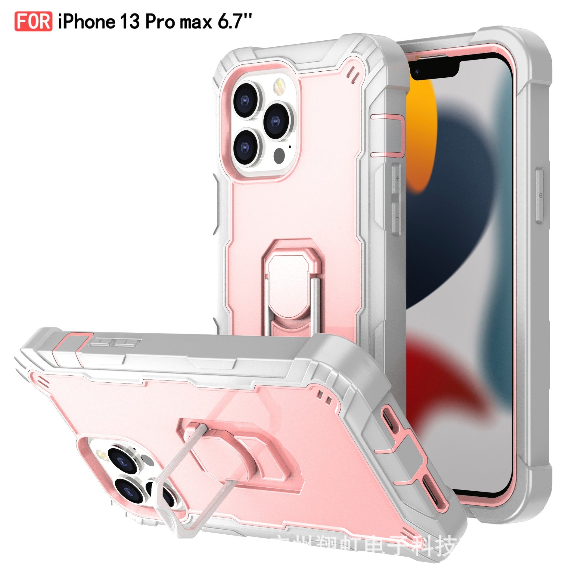 Applicable to iphone13 Pro max 6.7 mobile phone silicone soft case drop-resistant apple 13 bracket mobile phone protective case