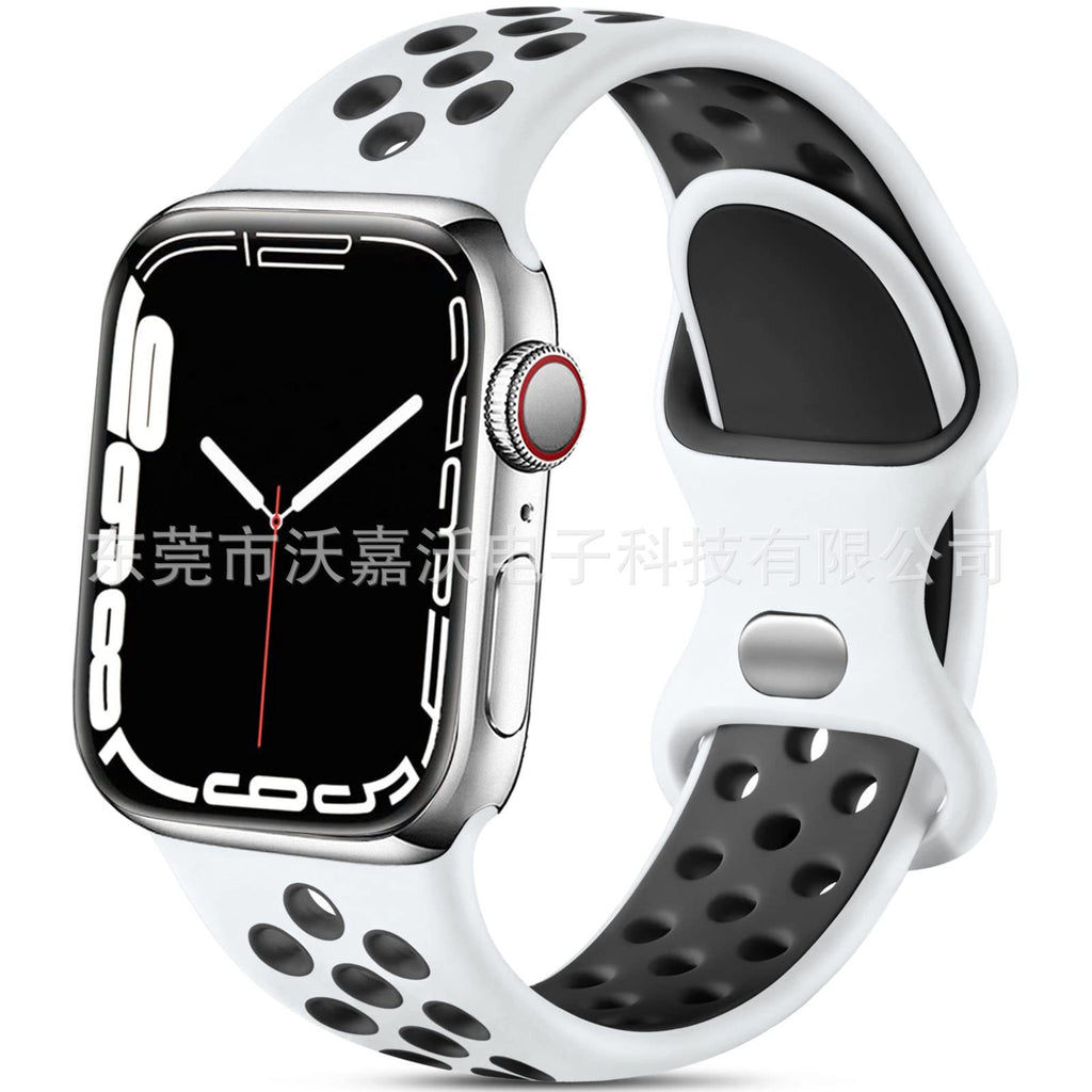 Applicable to Apple watch herringbone tail iwatch s10 generation two-color silicone sports Apple smart watch band