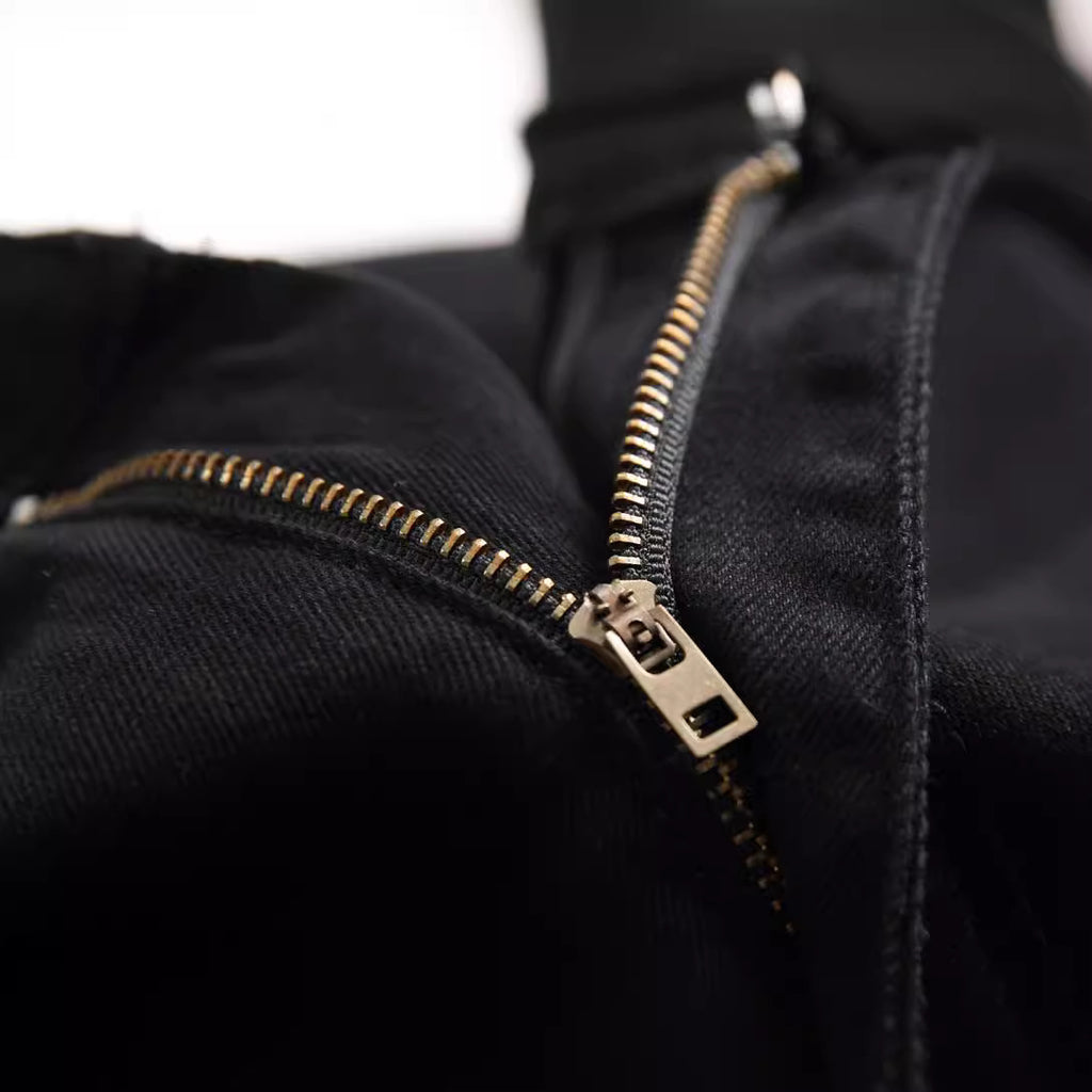 2025 black jeans men's stretch new men's jeans trendy ripped black jeans trendy cross-border men's pants