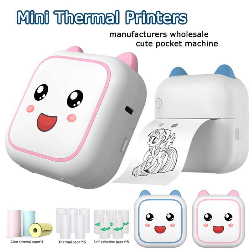 Mini Portable thermal printer small Bluetooth wireless photo label Pocket Printer