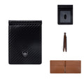 Men's new wallet baellerry carbon fiber multiple card slots RFID gold clip anti-theft swiping multifunctional card holder