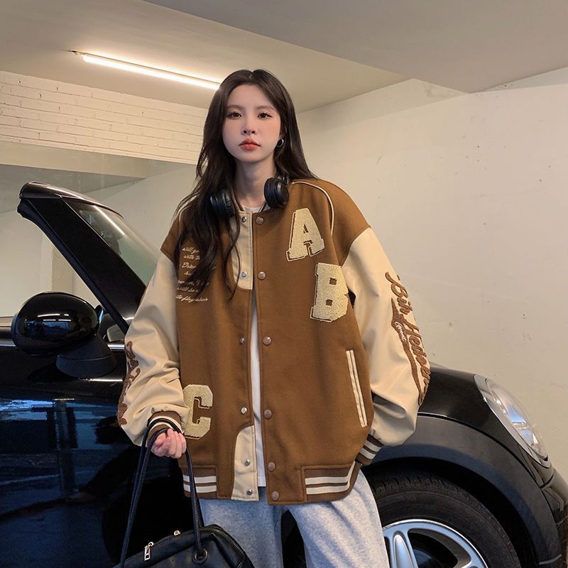 American baseball jacket for women 2022 Spring and Autumn New Korean style all-matching embroidered loose student top ins fashion brand