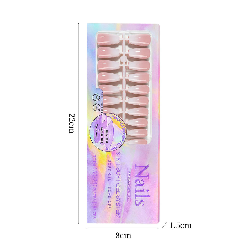 Cross-border nail wear nail gradient seamless wear nail detachable nail French wear nail fake nail patch