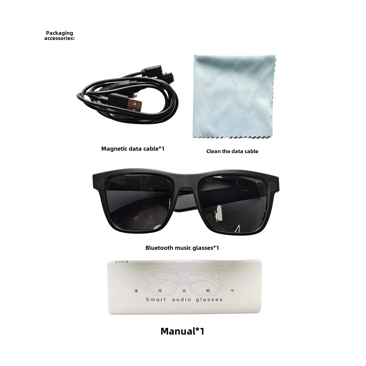 Smart music glasses sunglasses call listening Bluetooth glasses replaceable optical lens sunglasses wireless headset