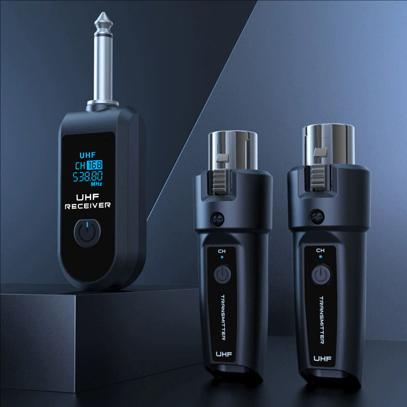 Moving coil wired conversion wireless microphone system Transmit Receive unit musical instrument handheld electrical blowpipe guitar amplifier grenade