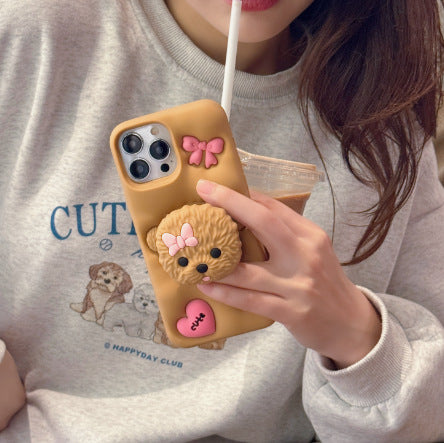 Apple 16 Pro Cartoon Bow Dog Phone Case|Phone cases