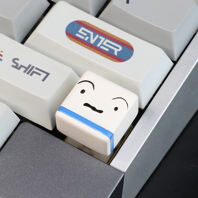 Yeyuan family crayon Xiaoxin unique keycap resin cross mechanical key cap cute single 3D Three-Dimensional Key cap