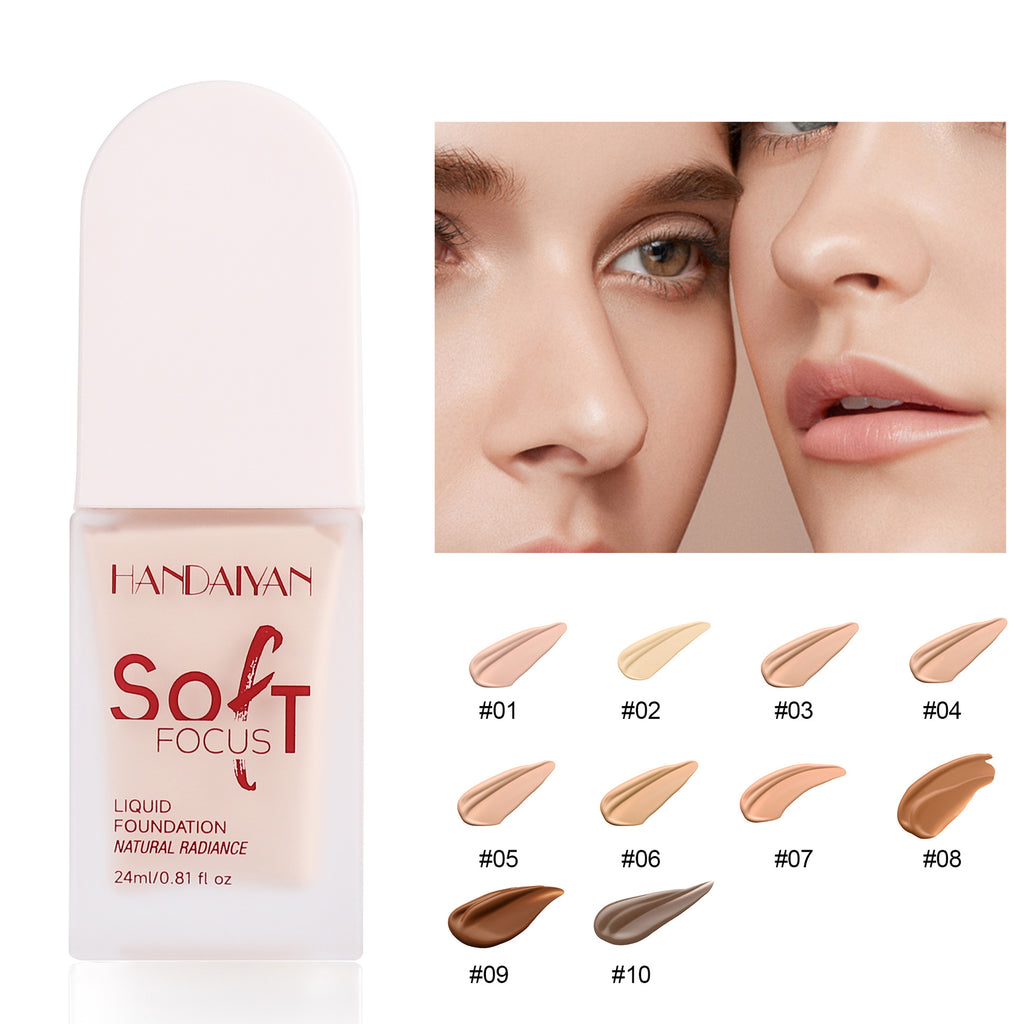 Cross-border liquid foundation concealer long lasting smear-proof makeup non-dry leather not stuck foundation cream handaiyan European and American liquid foundation