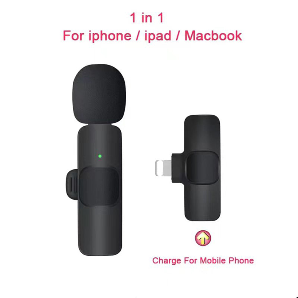 K1K9pro wireless lavalier microphone outdoor mobile live streaming microphone mini noise reduction collar clip microphone